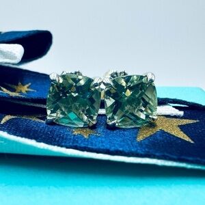 Tiffany & Co. Prasiolite Sparkler Earrings in Sterling Silver with Box